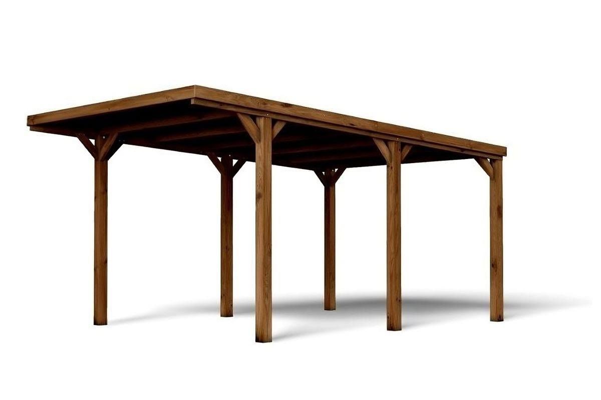 cerland Carport bois traité(Marron)