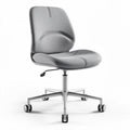 Chaise de bureau réglable en tissu gris avec roulettes et base en métal 50 x 60 x 90cm