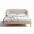Lit moderne en tissu gris avec sommier 200 x 160 x 100cm et deux oreillers