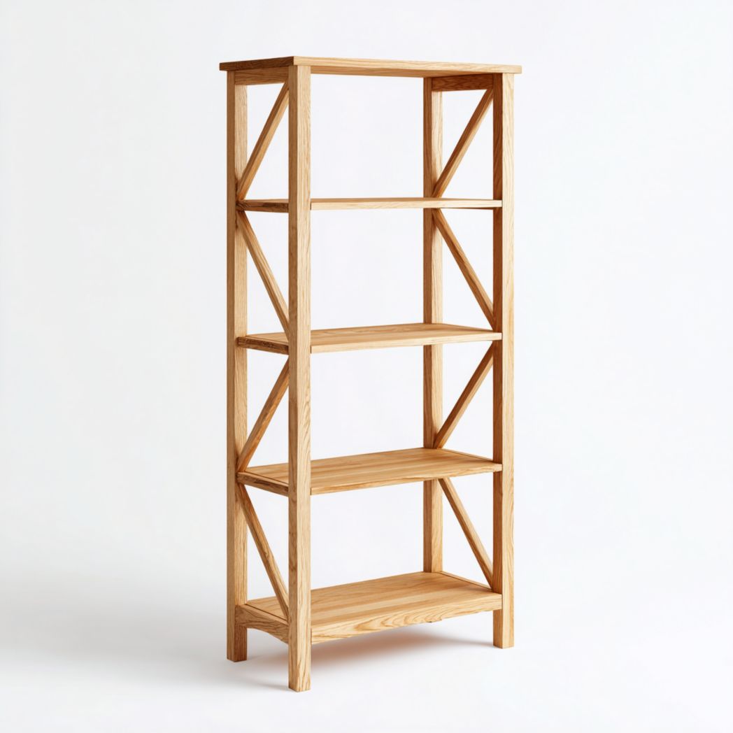 Étagère en métal noir et bois 80 x 30 x 150 cm pour rangement décoratif