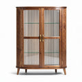 Vitrine en bois de pin avec portes en verre 80 x 40 x 120cm