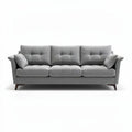 Canapé en tissu gris avec coussins 200 x 80 x 85cm pour salon
