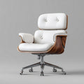 Chaise de bureau contemporaine en tissu gris avec coussins ergonomiques et roulettes