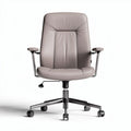 Chaise de bureau en cuir synthétique gris avec accoudoirs réglables 60 x 60 x 100cm