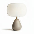 Lampe de table en céramique beige avec abat-jour en lin dimensions 20 x 20 x 40cm