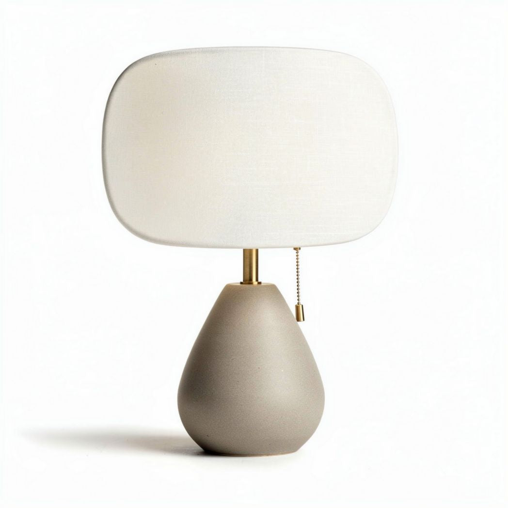 Lampe de table en céramique beige avec abat-jour en lin dimensions 20 x 20 x 40cm