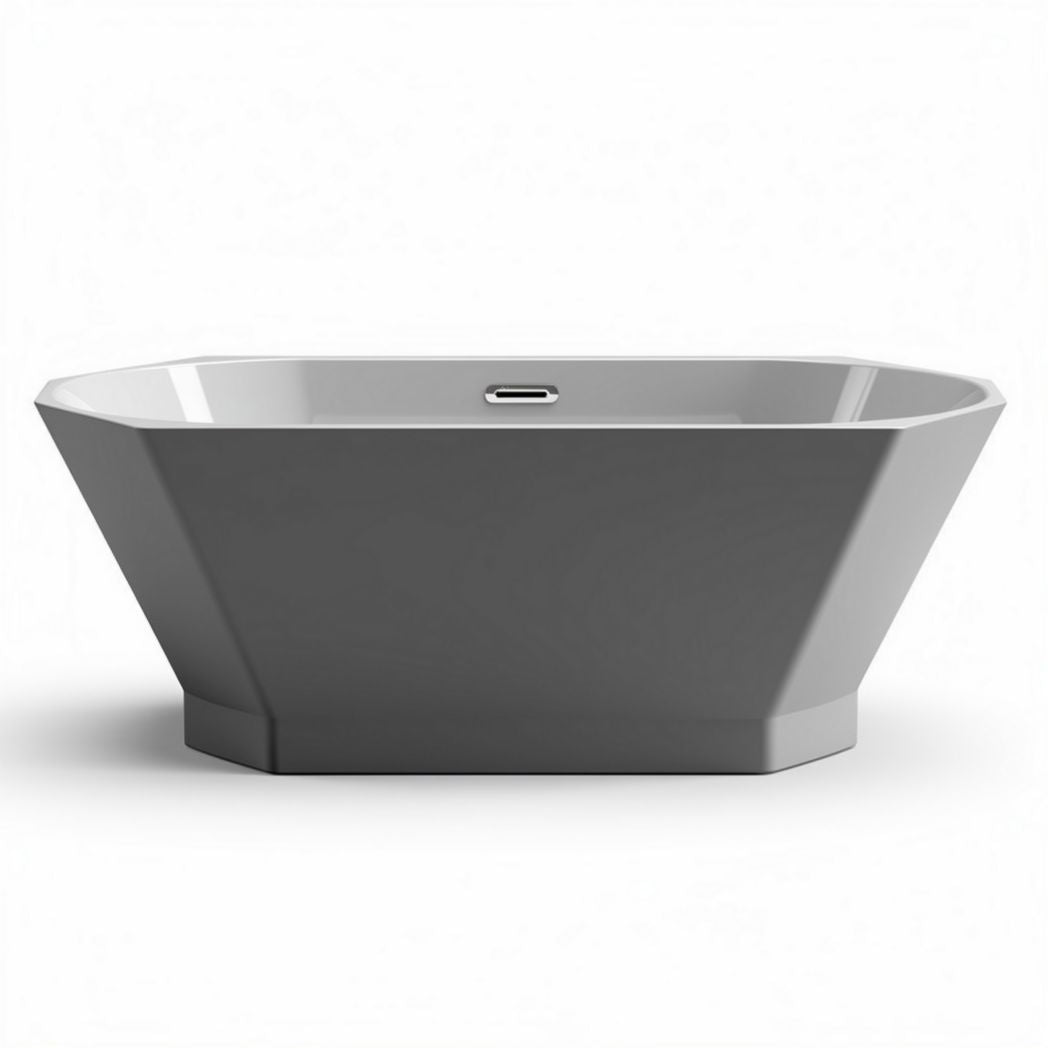 Baignoire en acrylique gris dimensions 160 x 75 x 60 cm pour salle de bains