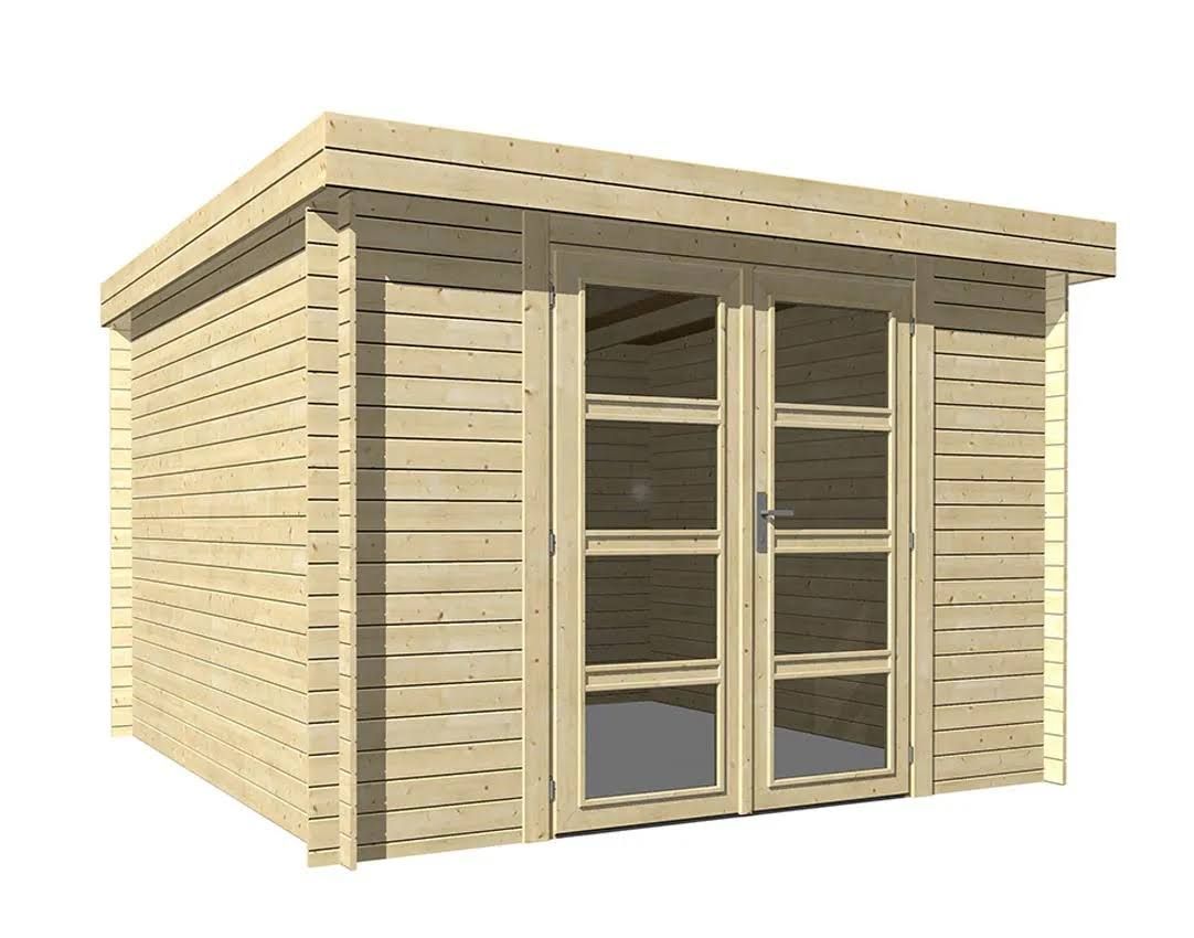 Abri De Jardin Bois hanko 9m² avec Toit Plat(Bois)