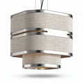 lampe suspendue en tissu beige et métal 25 x 25 x 20cm pour décoration intérieure