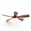 Ventilateur de plafond en bois foncé avec lumière intégrée 50 x 50 x 20cm