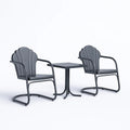 Ensemble de mobilier de jardin avec chaises et table en métal gris pour extérieur(Gris)