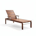 Lounge chaise en bois de teck avec structure en aluminium 190 x 65 x 30cm