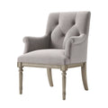 Fauteuil en velours gris avec pieds en bois(Gris)