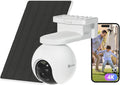 EZVIZ 4K(8MP) Caméra Surveillance WiFi Extérieure sans Fil + 5W Panneau Solaire, Détection de Personnes/Véhicules, Caméra Solaire Extérieure 360°, Mode AOV, Défense Active, CB8 Pro 4K Kit(Blanc)