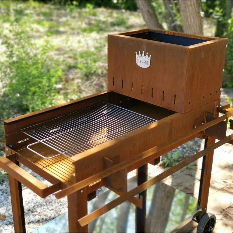 clementi Barbecue Corten feu de bois Flipper(Brun)