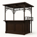 Pavillon de jardin avec bar avec comptoir en bois et fer forgé marron(Marron)