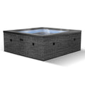 wave spas Garda 4/6-Person Square Foam Hot Tub Energy Efficient Portable Spa(Gris/Noir)