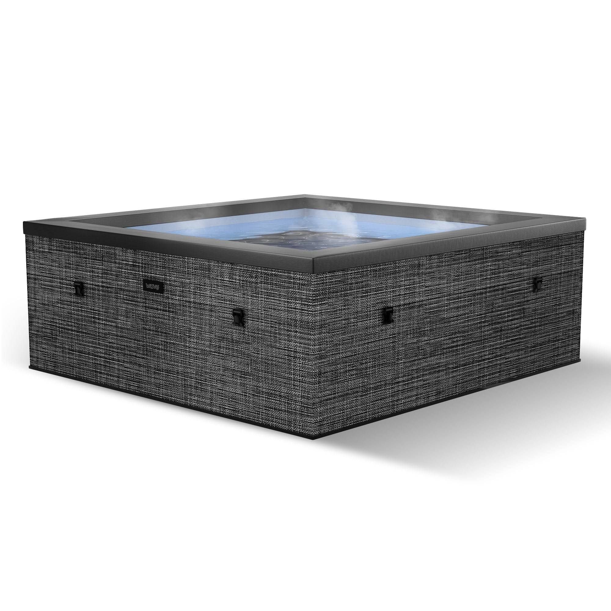 wave spas Garda 4/6-Person Square Foam Hot Tub Energy Efficient Portable Spa(Gris/Noir)