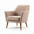 Fauteuil en tissu beige avec pieds en bois dimensions 70 x 75 x 85cm