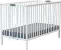 WEBABY - Lit bébé pliant 60 x 120 cm Blanc | Bois massif | Dès la naissance | Confort de couchage | Sommier à lattes | Compact | Transportable | Pliable | Gain de place | Lit de voyage(124L x 64.5l x 82H cm/Blanc)