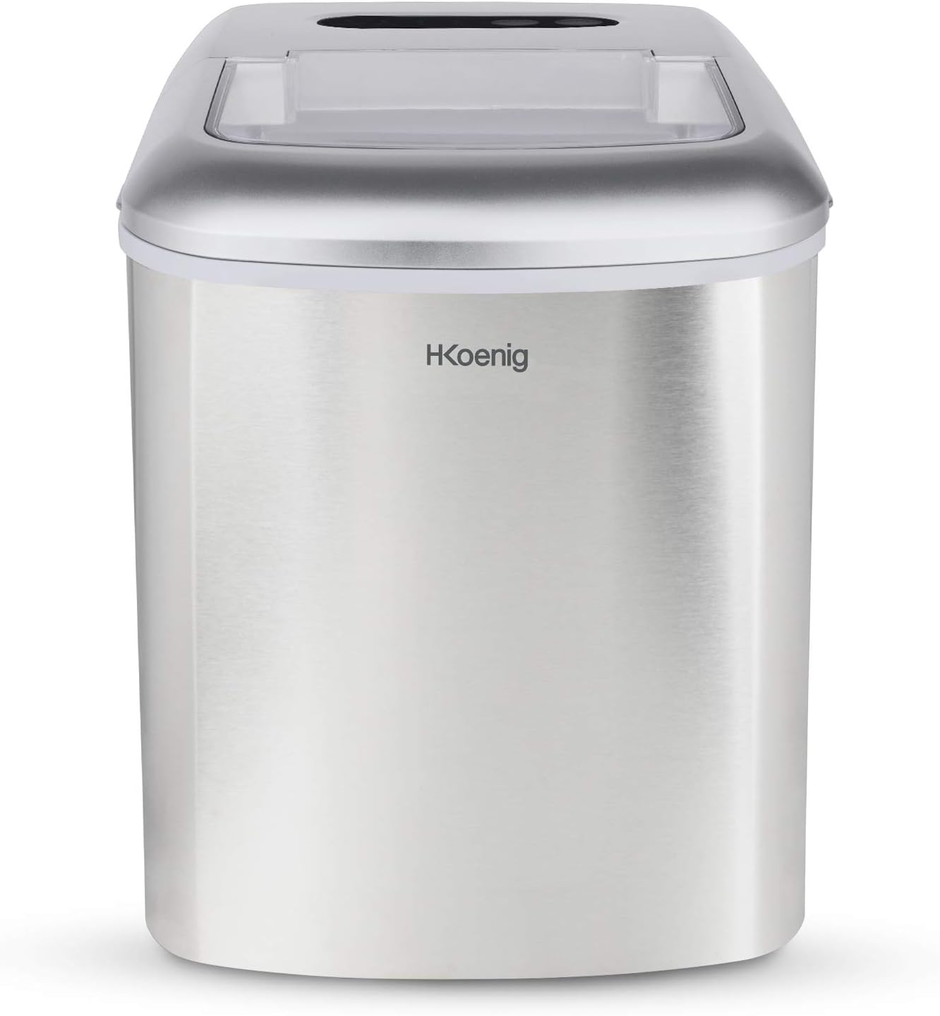 H.Koenig KB20 Ice Cube Machine, 12 kg in 24 hours, 2 sizes of ice cubes, self-cleaning, portable, quiet 2.1L, ice cubes ready in 6 minutes, ice scoop(KB20)
