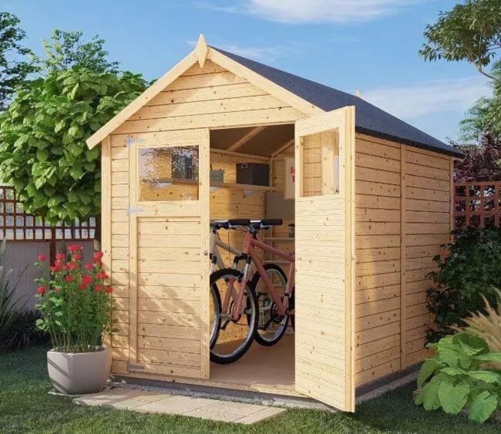 Alpholz Alisha Cabane à outils en bois toit double pente pour jardin(Bois)