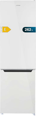 Cecotec réfrigérateur CoolMarket Combi 262L blanc, classe E, LED, verre, contrôle