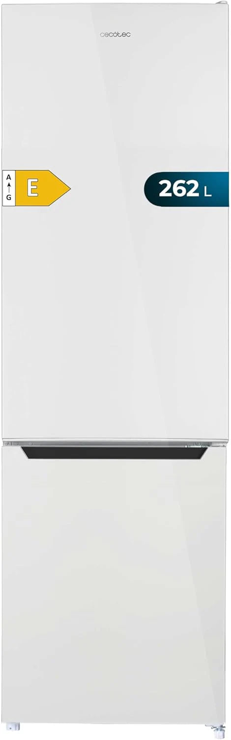 Cecotec réfrigérateur CoolMarket Combi 262L blanc, classe E, LED, verre, contrôle