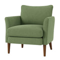 Fauteuil en tissu vert avec pieds en bois(Vert)
