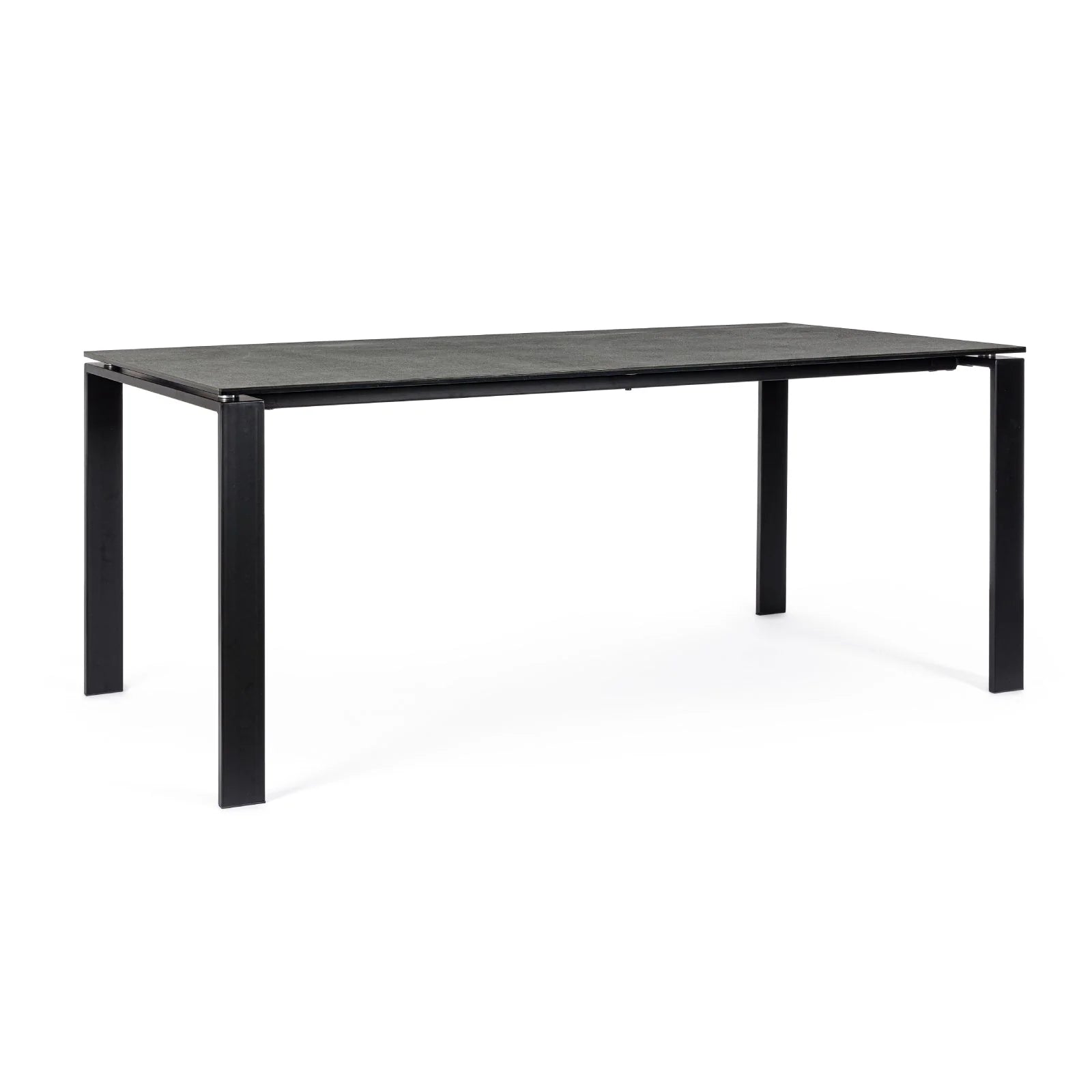 Table Benjamin en céramique noire et acier 180-90x76