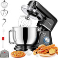 CHeflee 1800W Professional Kitchen Mixer 7.2 Litres Low Noise Multifunctional Kitchen Robot with Whisk, Beater, Hook, Stainless Steel Bowl, Dust Cover, 6 Speeds(Black)