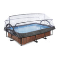 Piscine Exit Wood 300x200x65cm avec pompe filtrante et dôme(Marron/Noir/Transparent)