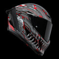 Ruroc EOX Buzzsaw Lger Casque Intgral Bluetooth De Moto(Gris/Noir/Rouge)