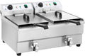 Royal Catering friteuse électrique 2x3200W, 2x12L huile, pro, inox, robinets