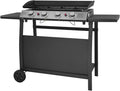 Plancha au gaz Valencia - 4 brûleurs 10kW + Chariot(Black)