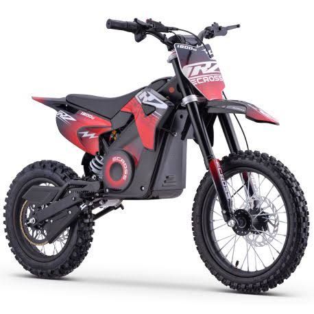 Dirt Bike électrique Enfant CRZ 1800W 48V E-Cross 12/14(Noir/Rouge)