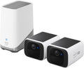 eufy Security SoloCam S220 Camera Surveillance WiFi exterieure sans Fil Solaire, 2 Pack + Homebase3, résolution 2K, Camera Solaire, Compatibile avec Alexa, Wi-FI 2.4 GHz, sans Frais Mensuels(White)
